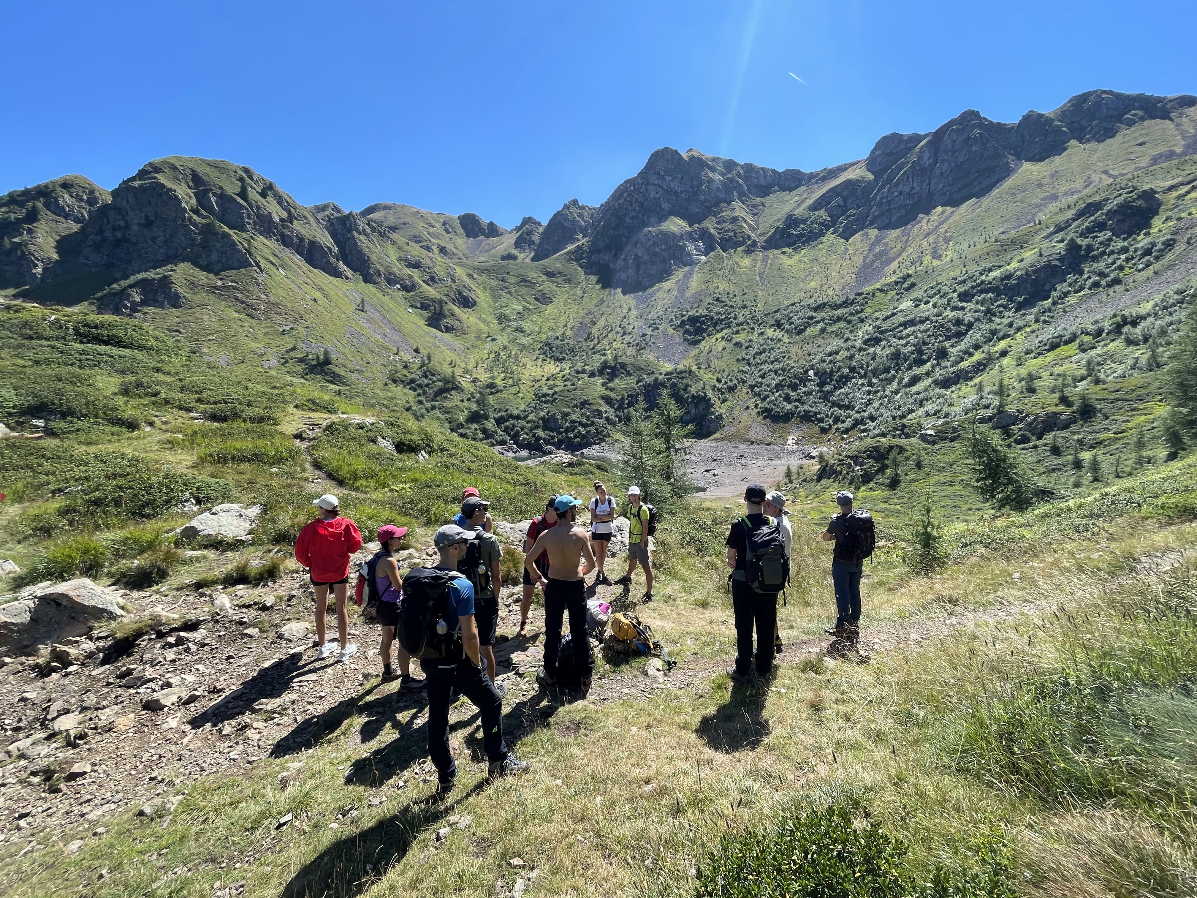 Hiking trail through forest